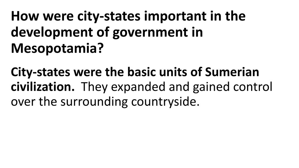 how were city states important in the development