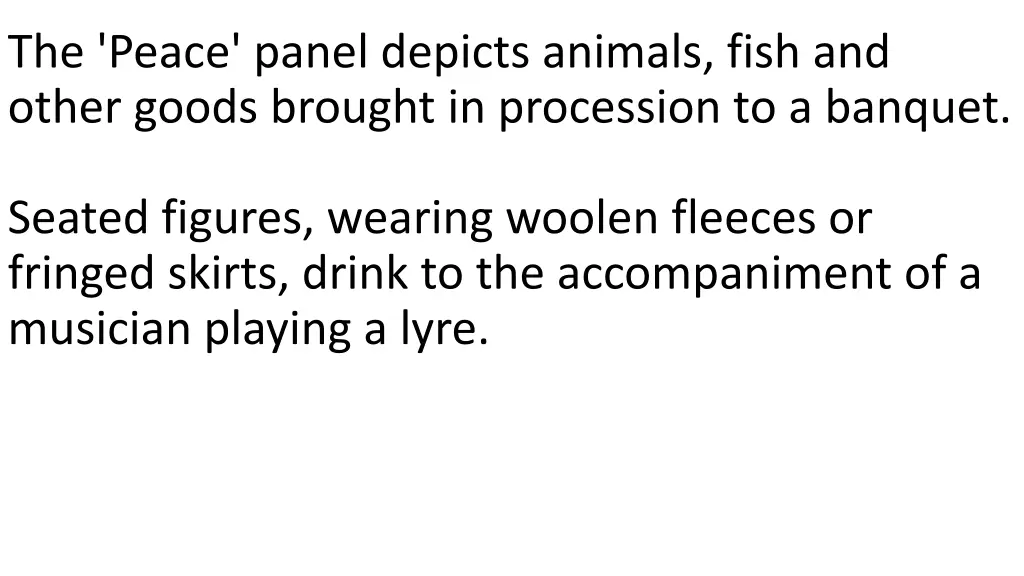 the peace panel depicts animals fish and other