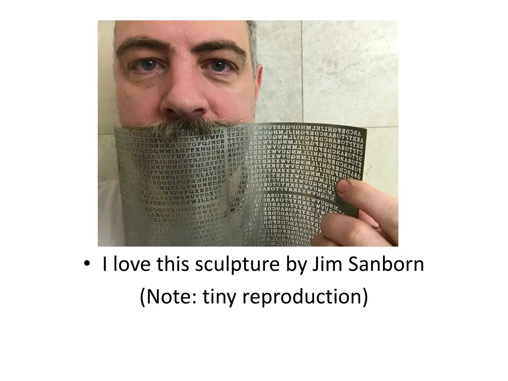 i love this sculpture by jim sanborn note tiny