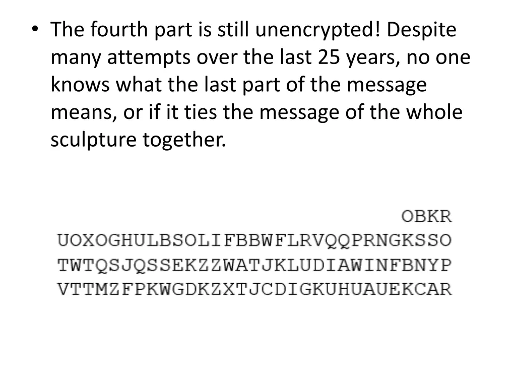 the fourth part is still unencrypted despite many