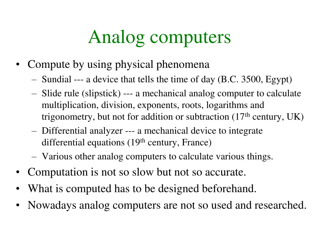 analog computers