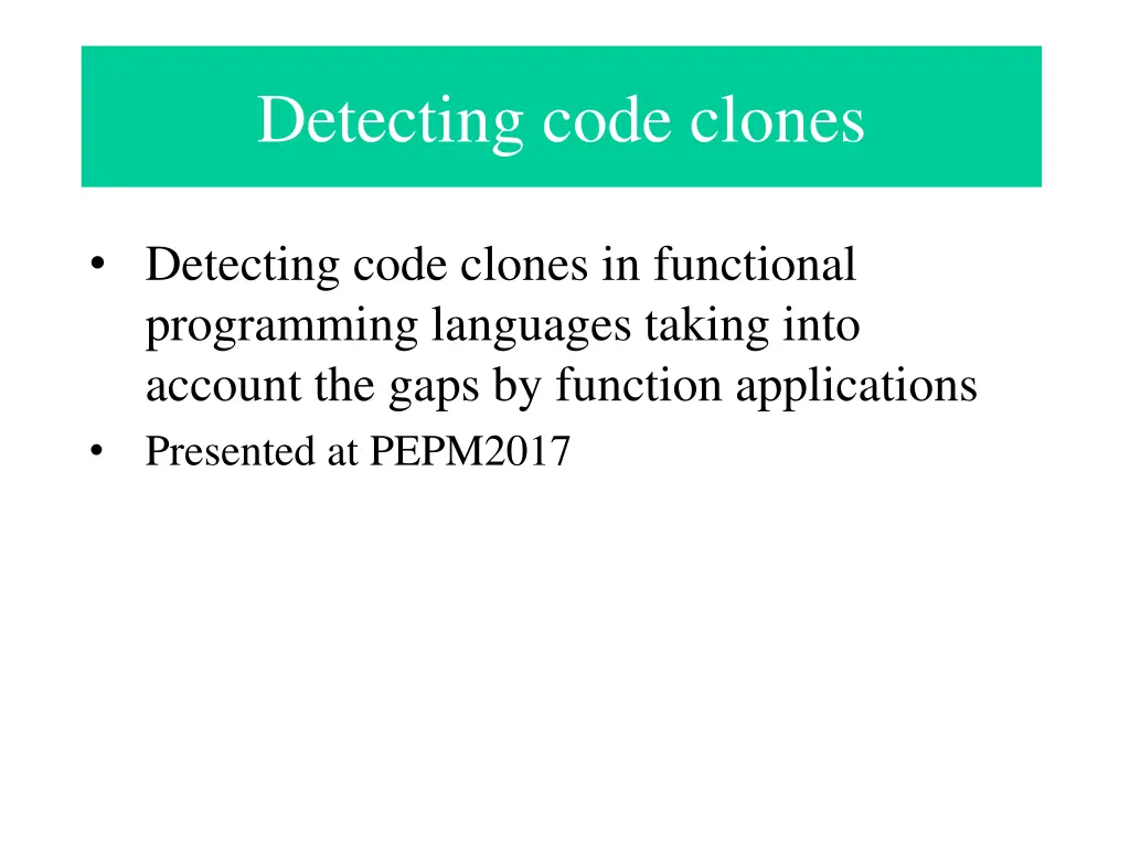 detecting code clones