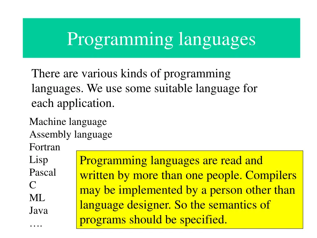 programming languages 1