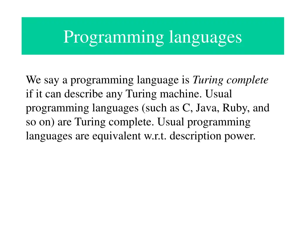 programming languages