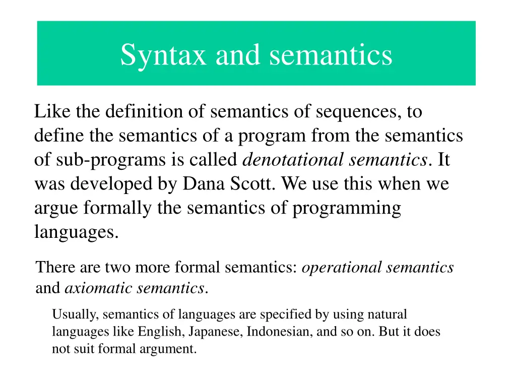 syntax and semantics 6