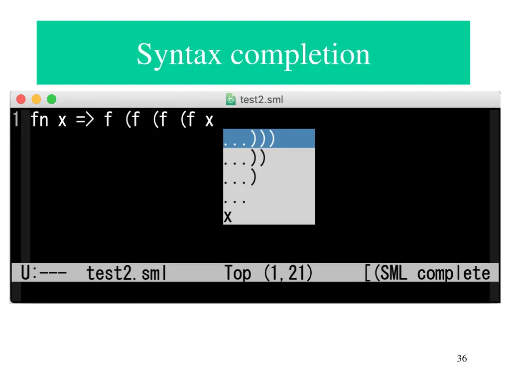 syntax completion 2