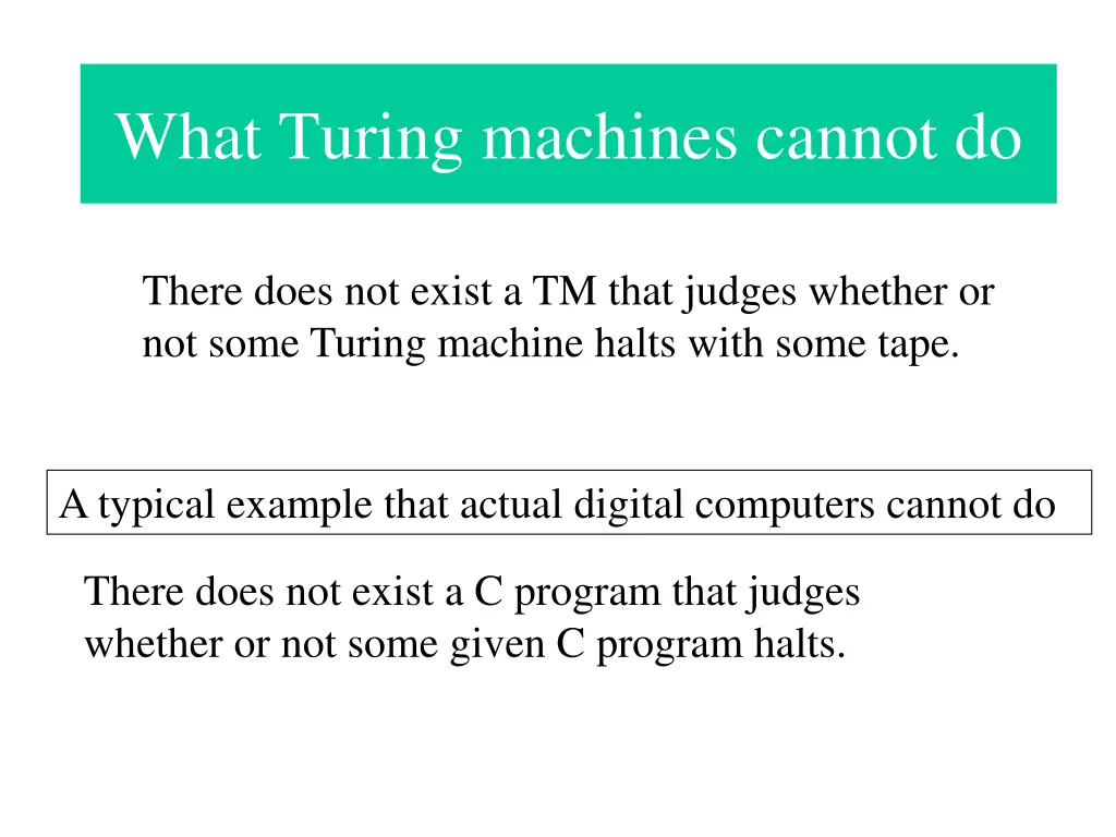 what turing machines cannot do