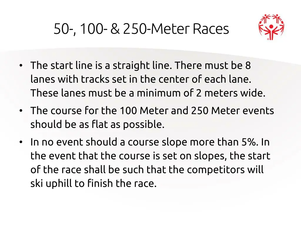 50 100 250 meter races