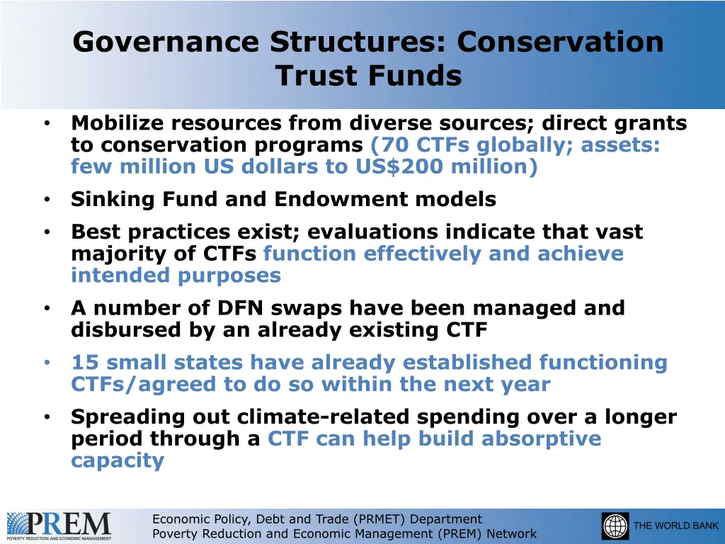 governance structures conservation trust funds