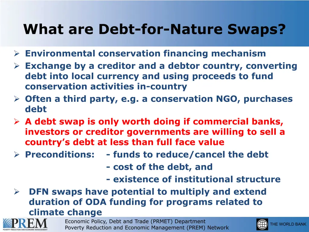 what are debt for nature swaps