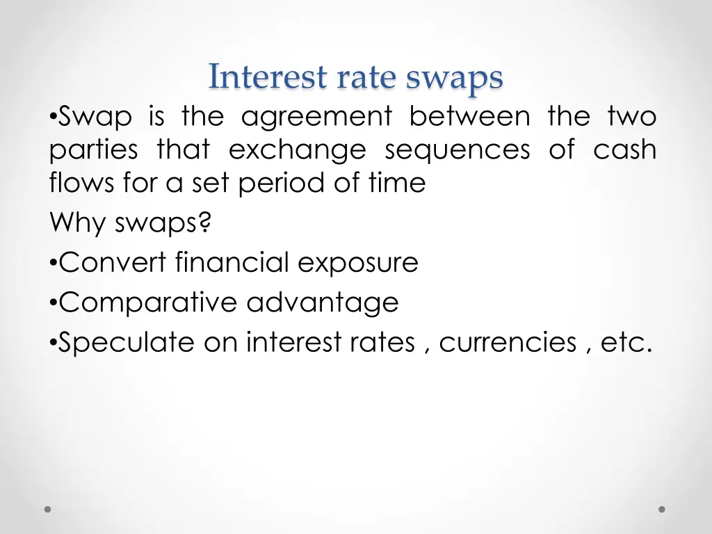 interest rate swaps