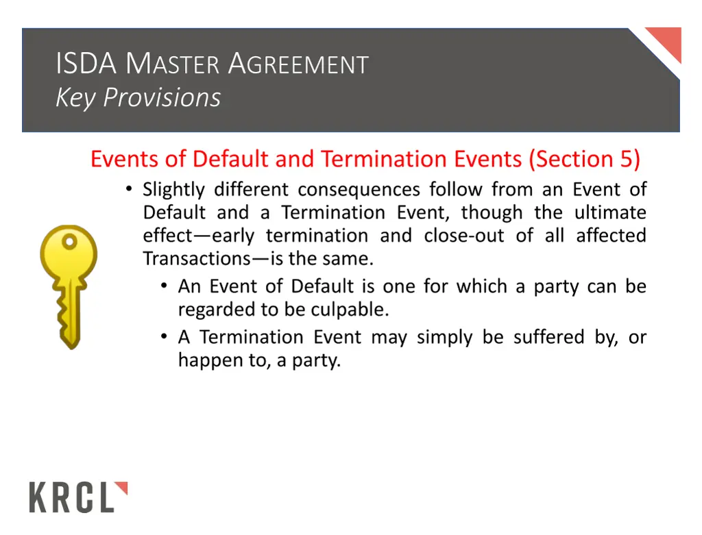 isda m aster a greement key provisions 1