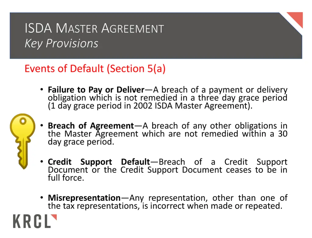 isda m aster a greement key provisions 2