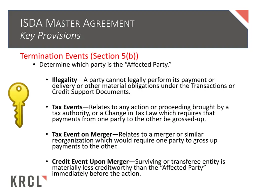 isda m aster a greement key provisions 4