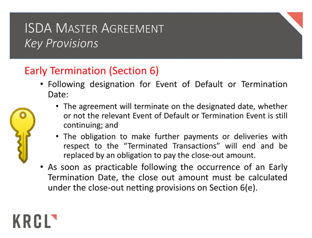 isda m aster a greement key provisions 6