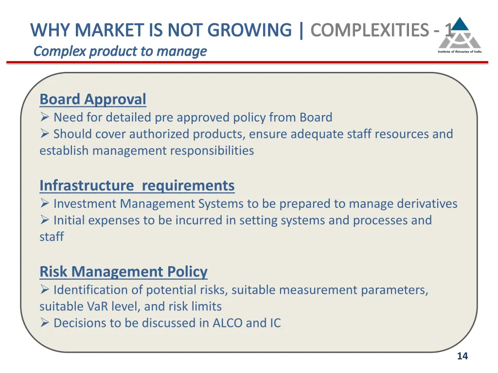 why market is not growing complexities 1 complex