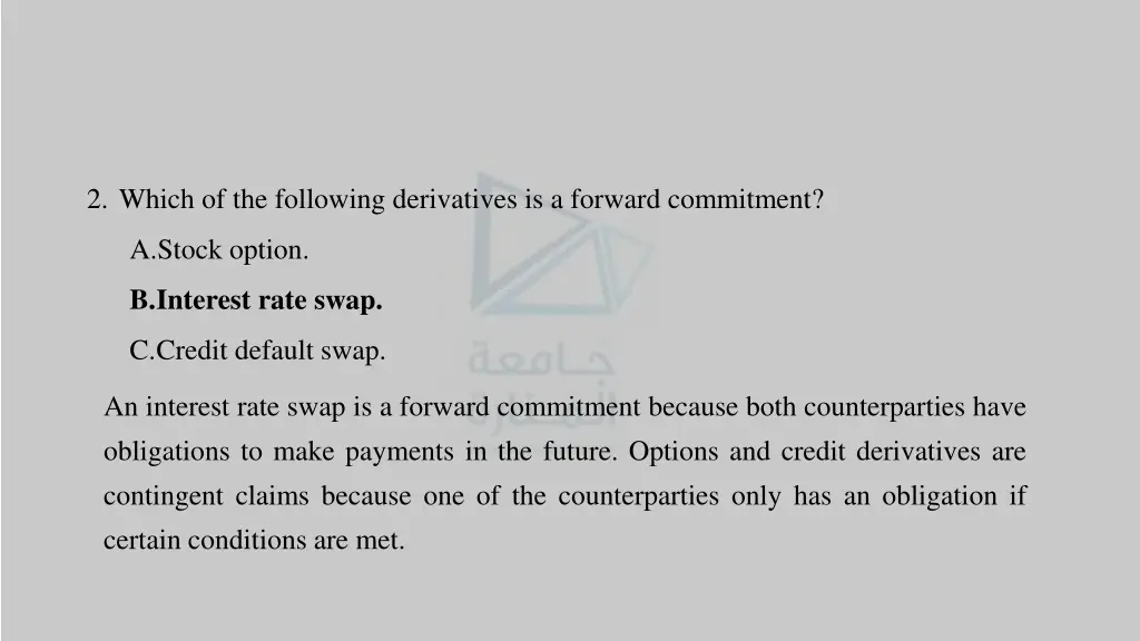 2 which of the following derivatives is a forward