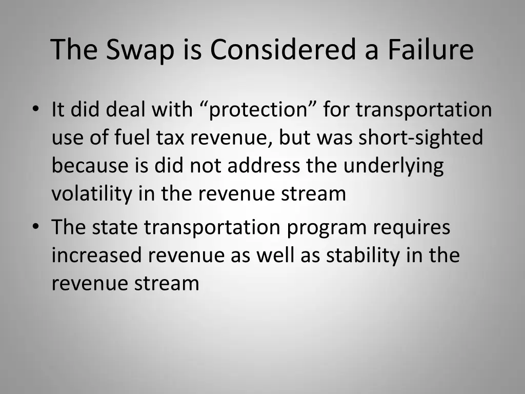 the swap is considered a failure