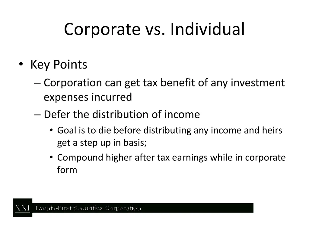 corporate vs individual 1