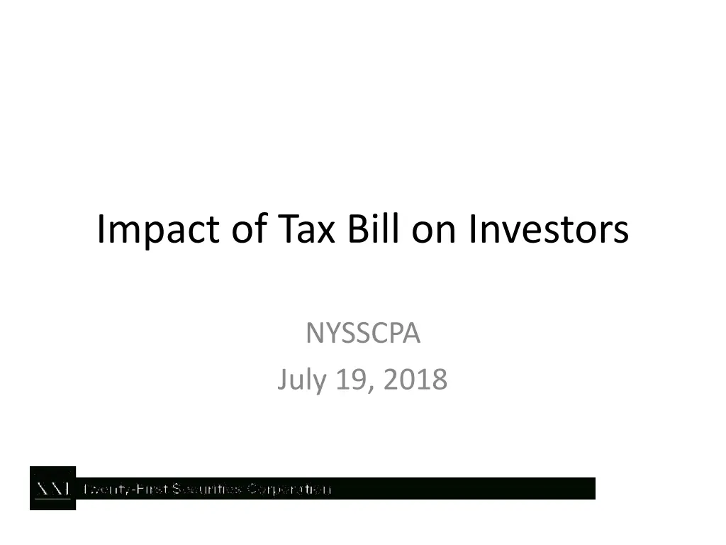 impact of tax bill on investors 1