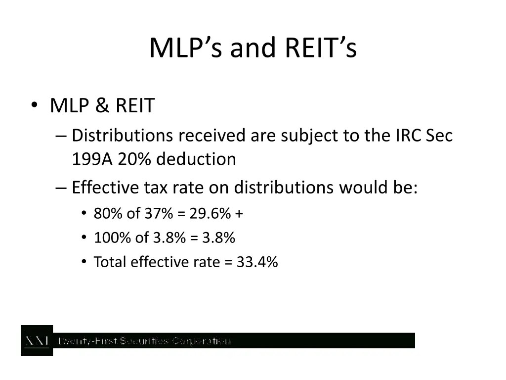 mlp s and reit s