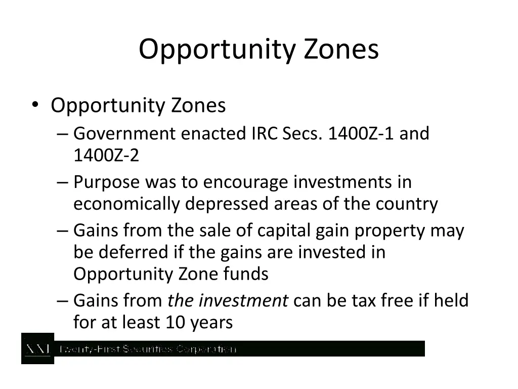 opportunity zones