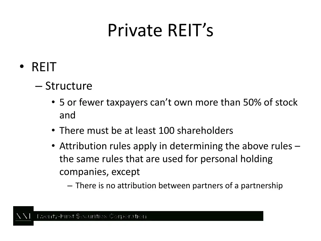 private reit s