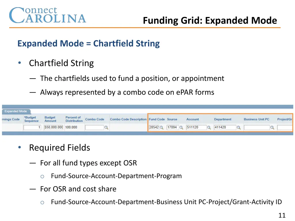 funding grid expanded mode