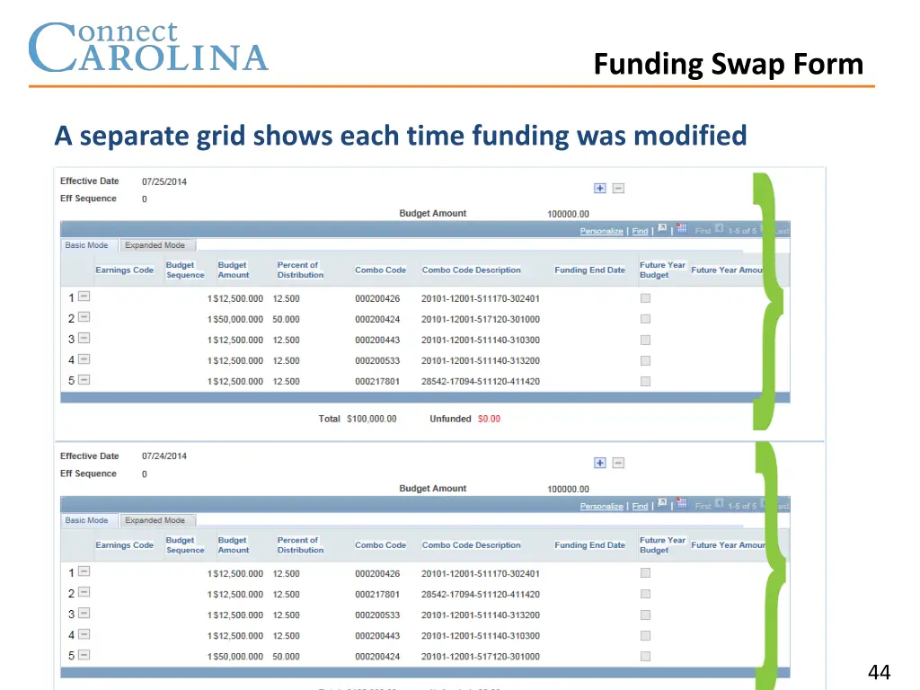 funding swap form 1