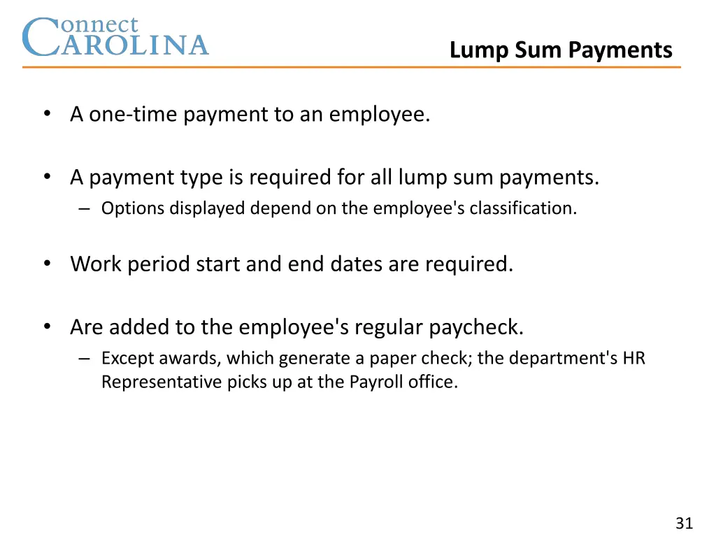 lump sum payments 1