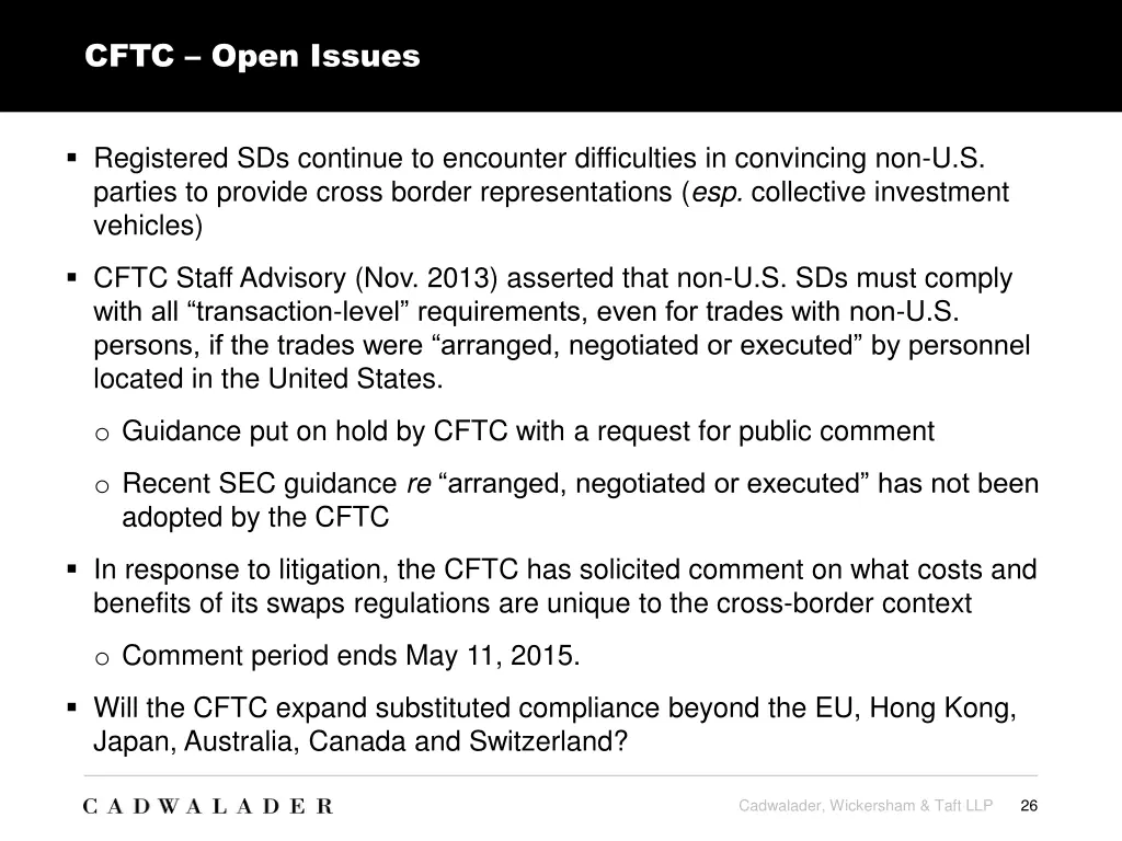 cftc open issues