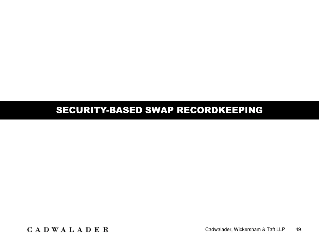 security based swap recordkeeping