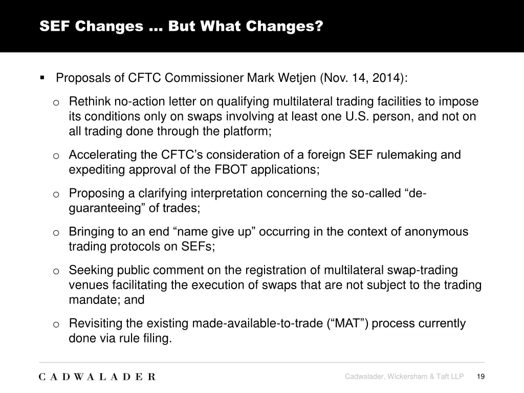 sef changes but what changes