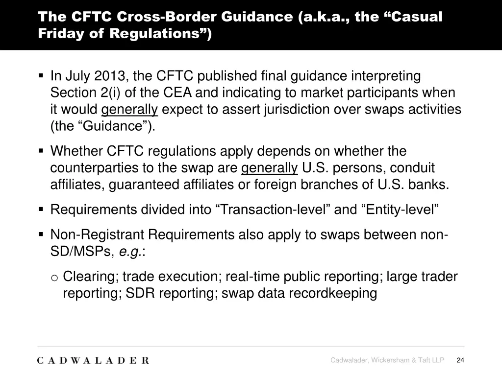 the cftc cross border guidance a k a the casual