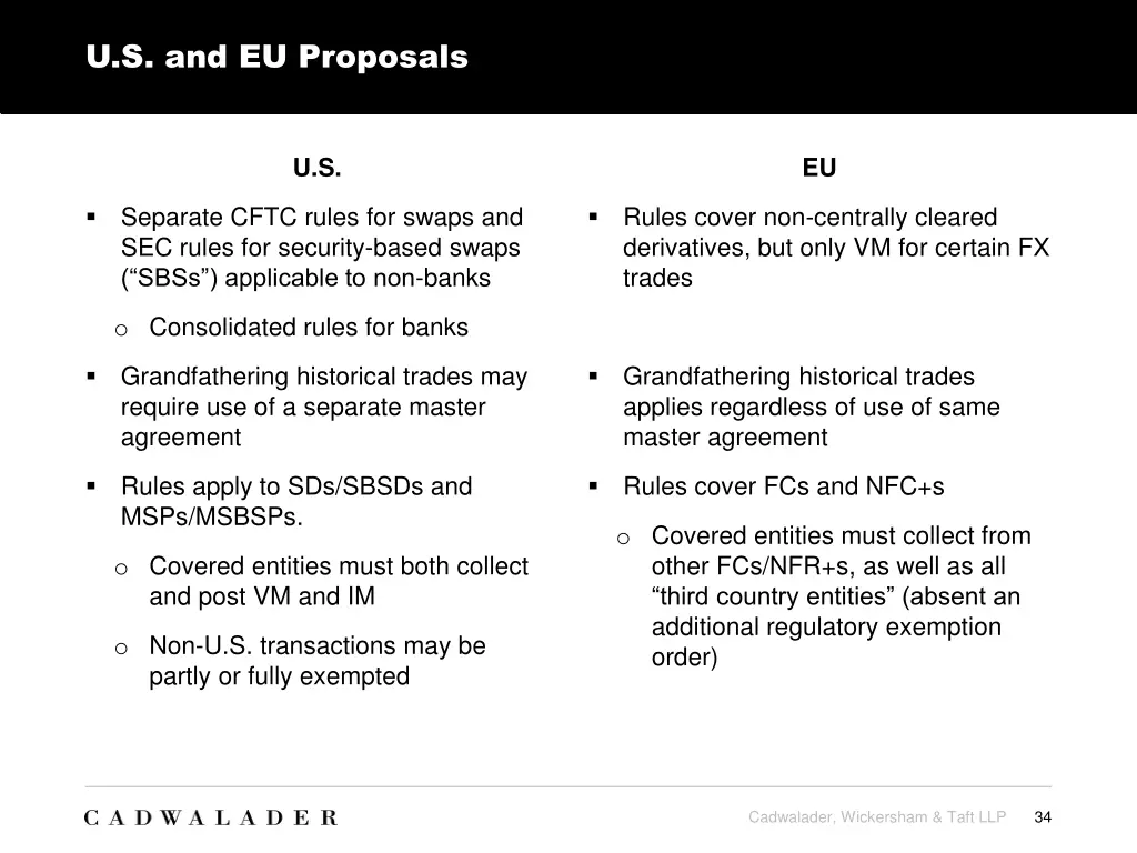 u s and eu proposals