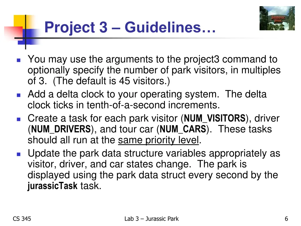 project 3 guidelines