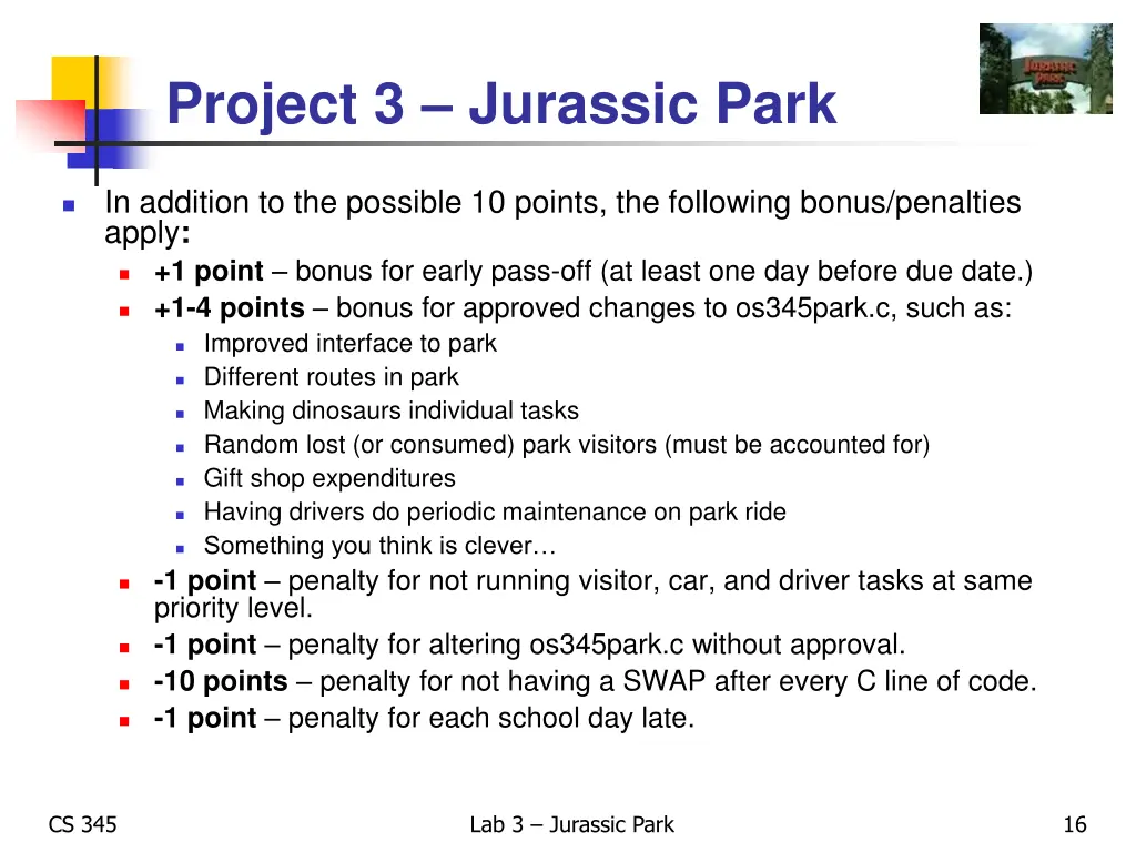 project 3 jurassic park 3