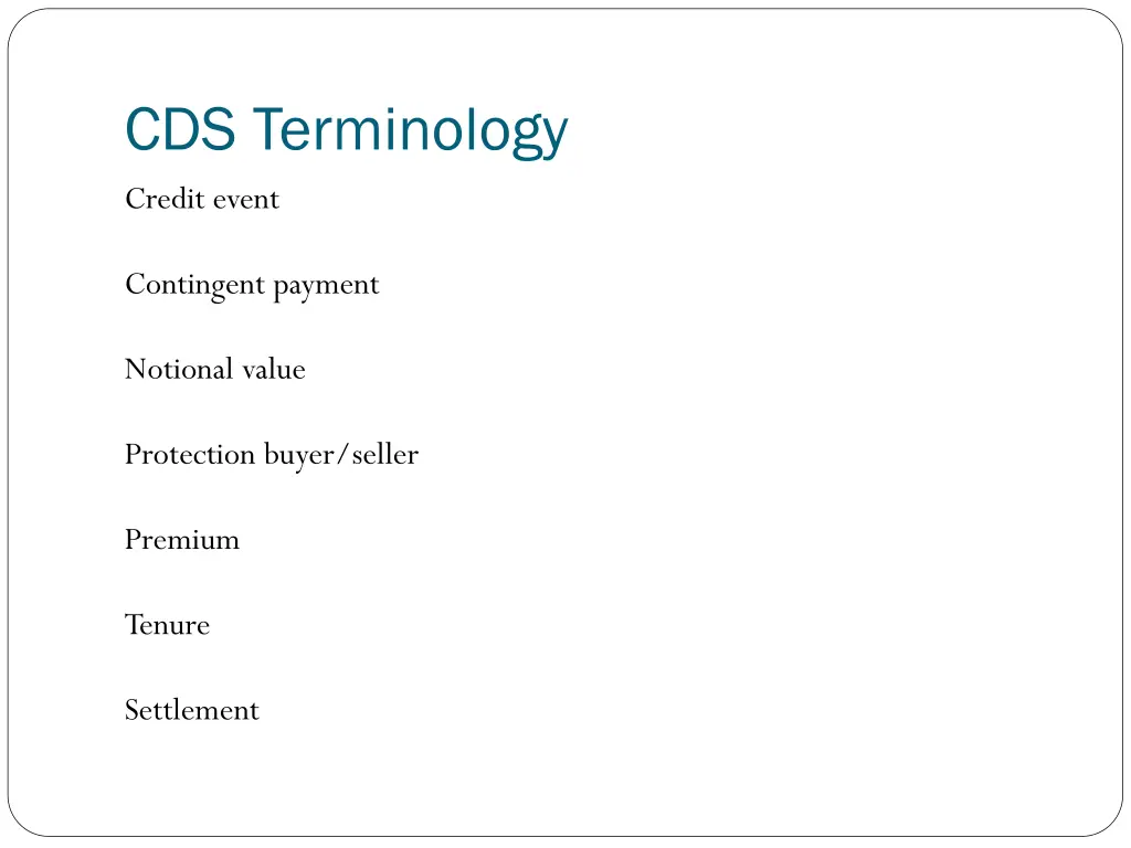 cds terminology credit event