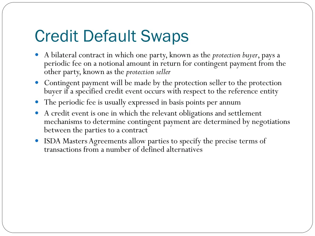 credit default swaps