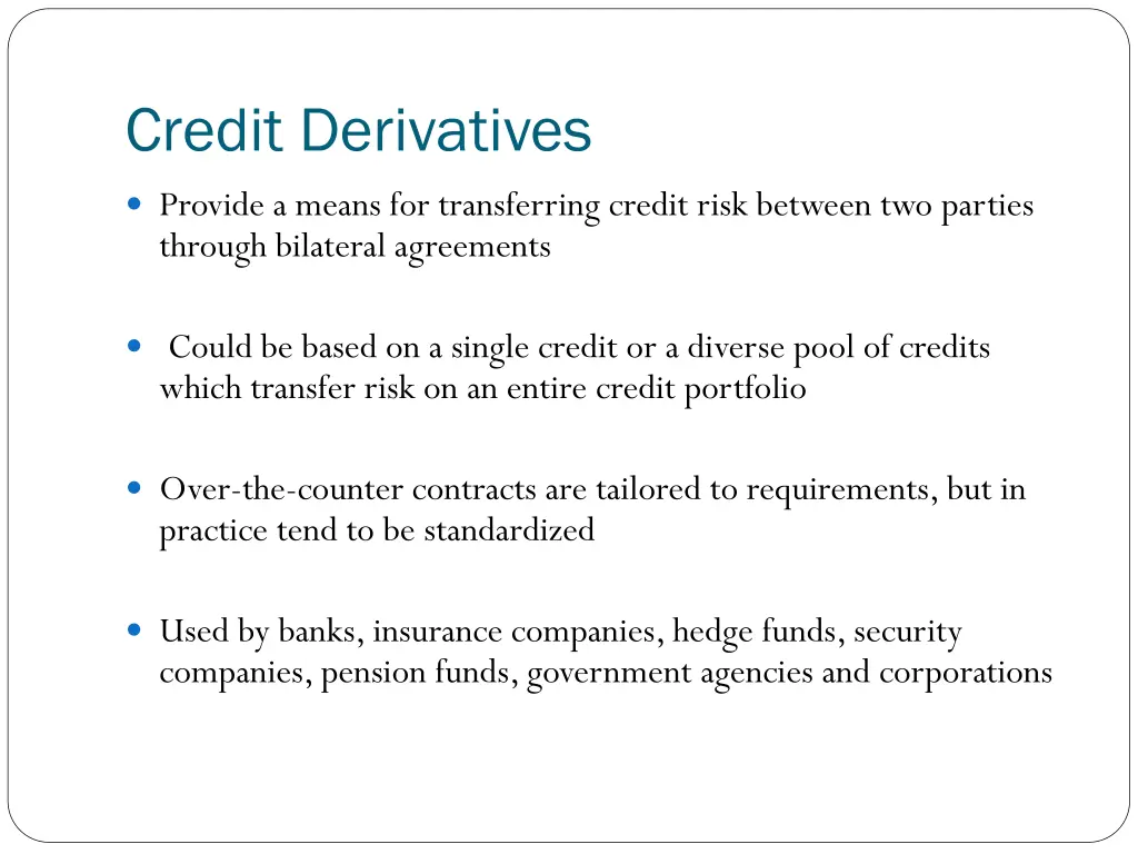 credit derivatives