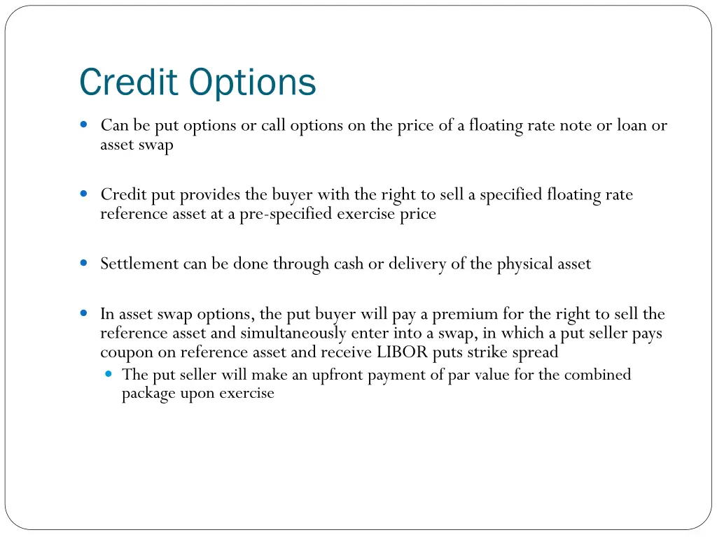 credit options