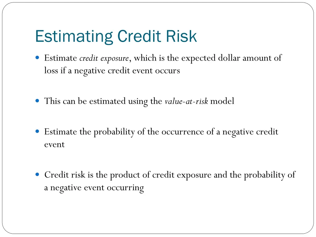 estimating credit risk