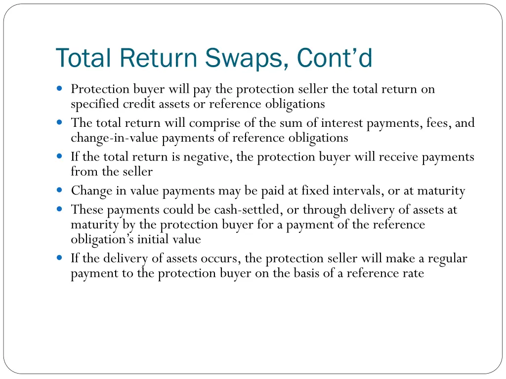 total return swaps cont d