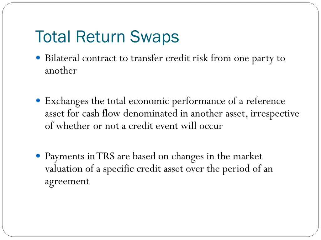 total return swaps