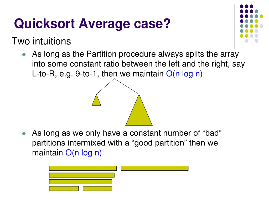 quicksort average case two intuitions as long