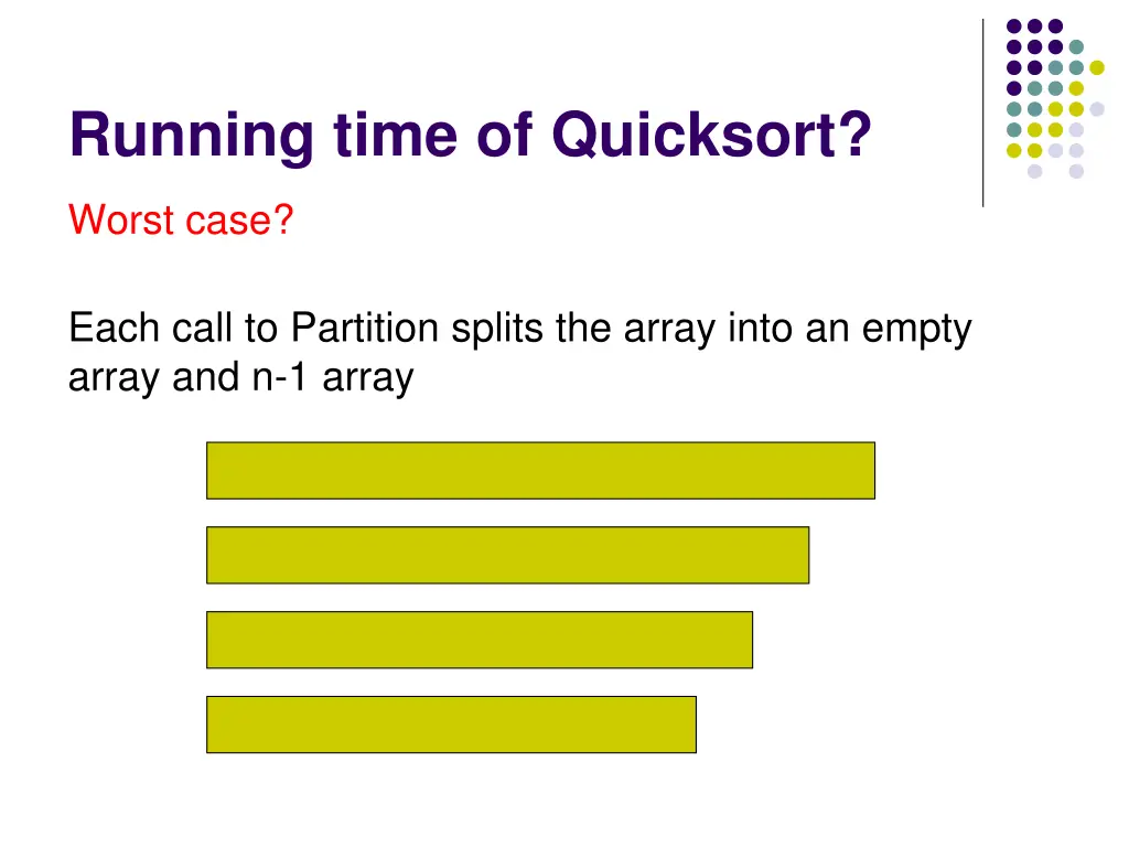 running time of quicksort