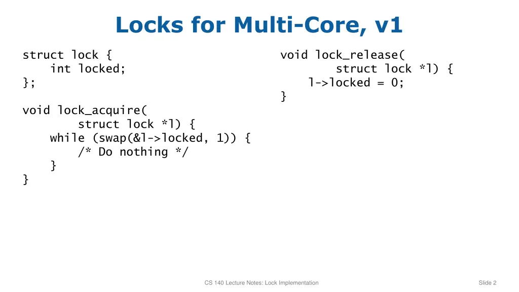 locks for multi core v1