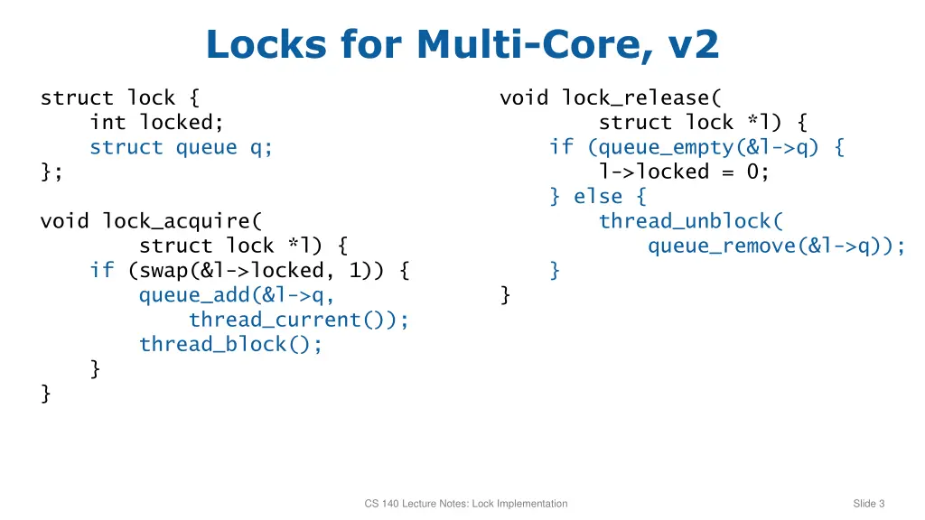 locks for multi core v2