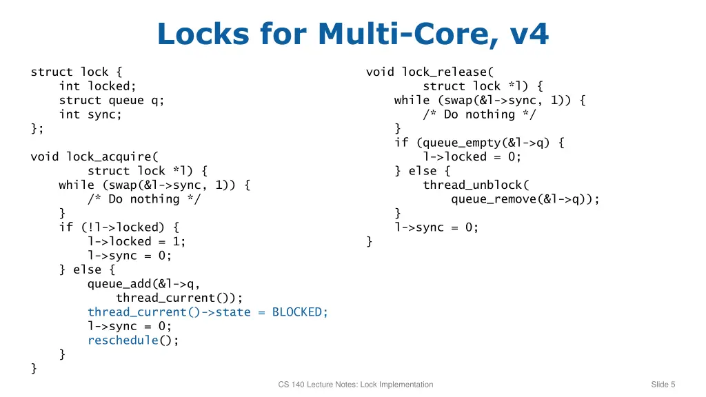 locks for multi core v4