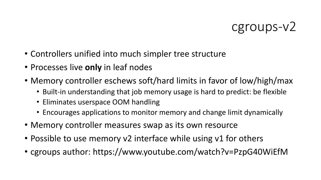 cgroups v2